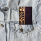 Gouden Bloemornament met Parels Knoop Button (Insitu)
