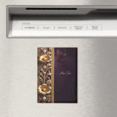 Gouden bloemornament met parels magneet (Insitu (Vaatwasser))