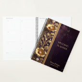 Gouden Bloemornament met Parels Planner (Display)