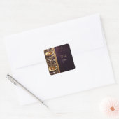 Gouden bloemornament met parels sticker (Envelop)
