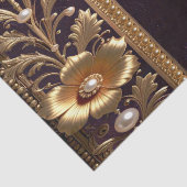 Gouden Bloemornament met Parels Tissuepapier (Detail)