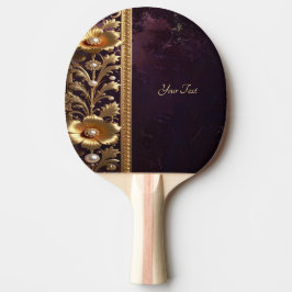 Gouden Bloemornament Pingpongbat Tafeltennisbatje