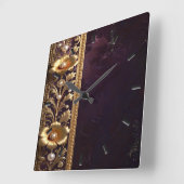 Gouden Bloemornament Wandklok (Hoek)
