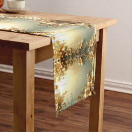 Gouden Bloemornamenten Holiday Tafel Runner Medium Tafelloper