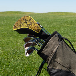 Gouden Bloempatroon Oriëntaalse Bloem Golfheadcover