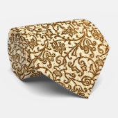Gouden bloempatroon stropdas (Opgerold)