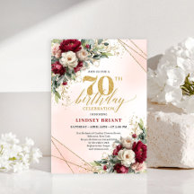 Gouden bloemrijke elegante 70e verjaardagsfeest ui