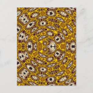 Gouden Bloemrijke Mandala Boho Patroon Briefkaart