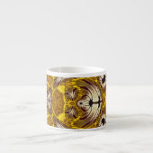 Gouden Bloemrijke Mandala Boho Patroon Espresso Kop (Voorkant)