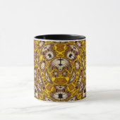 Gouden Bloemrijke Mandala Boho Patroon Mok (Midden)
