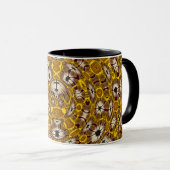 Gouden Bloemrijke Mandala Boho Patroon Mok (Voorkant rechts)