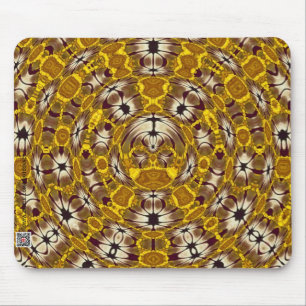 Gouden Bloemrijke Mandala Boho Patroon Muismat