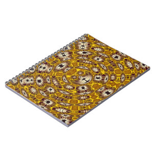 Gouden Bloemrijke Mandala Boho Patroon Notitieboek