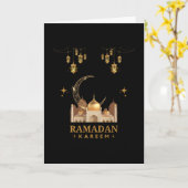 Gouden Bloemrijke Ramadan Kareem Viering Kaart (Gele Bloem)