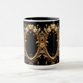 Gouden Bloemrijke Sierlijke Frame Mok (Midden)