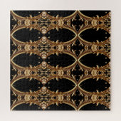 Gouden Bloemrijke Sierlijke Legpuzzel (Horizontaal)