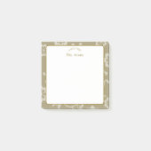 Gouden Bloemrijke Sierlijke Vintage Notities Post-it® Notes (Voorkant)