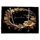 Gouden Bloemrijke Sierlijst Cadeautas (Achterkant)