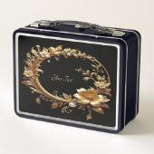 Gouden Bloemrijke Sierlijst Lunchbox (Achterkant)
