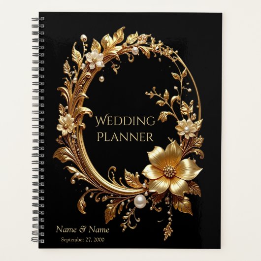Gouden Bloemrijke Sierlijst Planner (Voorkant)