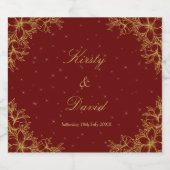 Gouden  Bloemrijke Wijnfles Etiket (Enkel label)