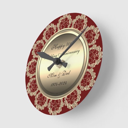 Gouden bloemslingers Rood 50ste huwelijksjubileum Ronde Klok (Hoek)