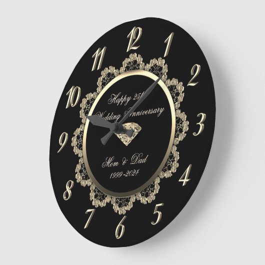 Gouden Bloemslingers Zwart 25-jarig Huwelijksjubil Grote Klok (Hoek)