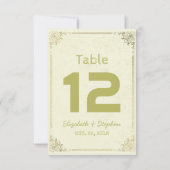 Gouden Bloemstuk Bruiloftstoel Tafel Nummer Kaart (Achterkant)