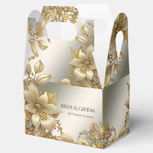 Gouden Bloemstuk Favor Doos Bedankdoosjes (Geopend)