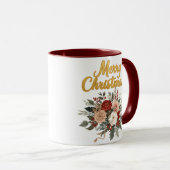 Gouden Bloemstuk Kerstmis Boeket Mok (Voorkant rechts)