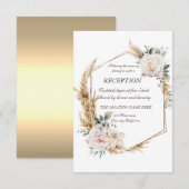Gouden bloemstuk lijst receptie   kaart (Voorkant / Achterkant)