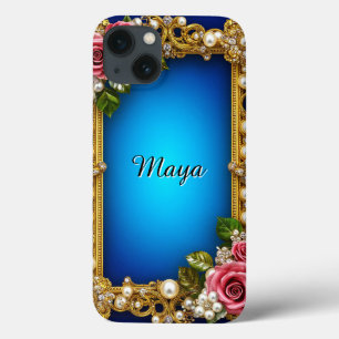 Gouden Bloemstuk Rozen Parels glinsterend geschenk Case-Mate iPhone Case