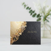 Gouden Bloemversiering Ansichtkaart Briefkaart (Staand voorkant)
