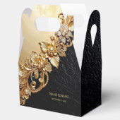 Gouden Bloemversiering Favor Doos Bedankdoosjes (Geopend)