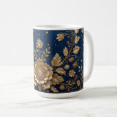 Gouden Bloemversiering Koffiemok (Voorkant rechts)