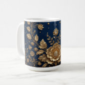 Gouden Bloemversiering Koffiemok (Voorkant links)