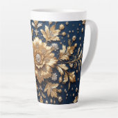 Gouden Bloemversiering Latte Mok (Rechterhoek)