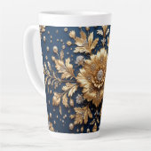 Gouden Bloemversiering Latte Mok (Linkerhoek)