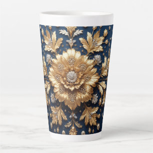 Gouden Bloemversiering Latte Mok