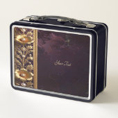 Gouden bloemversiering Lunchbox (Achterkant)