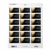 Gouden Bloemversiering Retouradreslabel Etiket (Full Sheet)