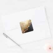 Gouden Bloemversiering Sticker (Envelop)
