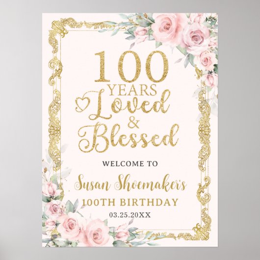  gouden bloesem 100 jaar geliefd gezegend poster (Voorkant)