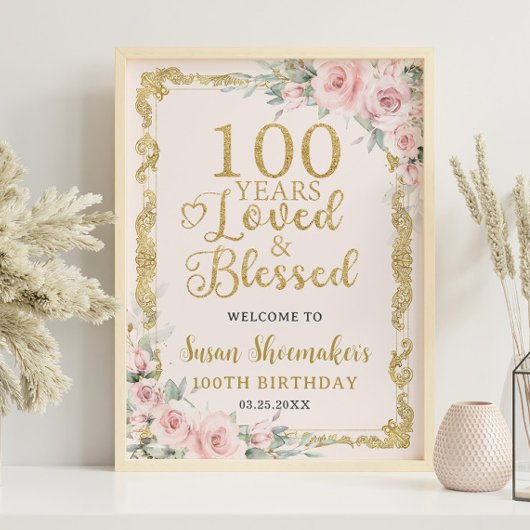 gouden bloesem 100 jaar geliefd gezegend poster