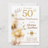 Gouden bloesem elegante verrassing 50ste verjaarda kaart (Voorkant)