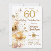 Gouden bloesem elegante verrassing 60e verjaardag kaart (Voorkant)
