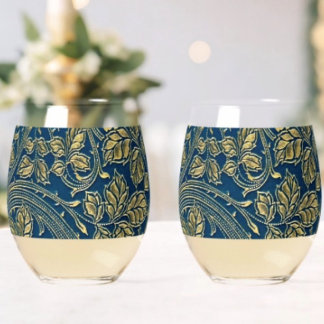 Gouden Bloesem Elegantie  Wijnglas Zonder Voet