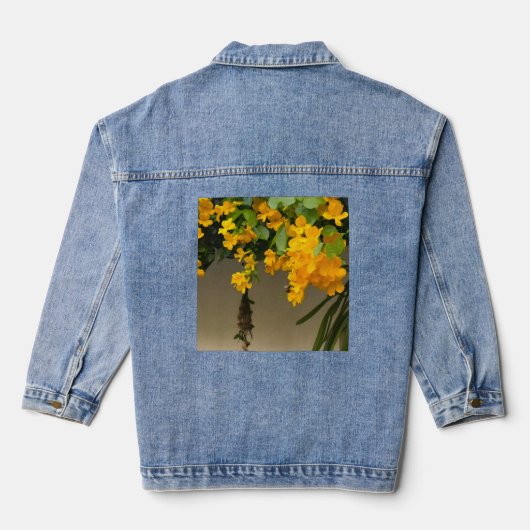 Gouden Bloesem Schoonheid Denim Jacket (Achterkant)