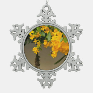 Gouden Bloesem Schoonheid Tin Sneeuwvlok Ornament
