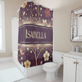 Gouden Bloesems: Delicate Bloemensymfonie Douchegordijn (In situ)